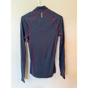 L.L.Bean Cresta Midweight 250 1/4 Zip Sweater Size Small Blue 100% Merino Wool